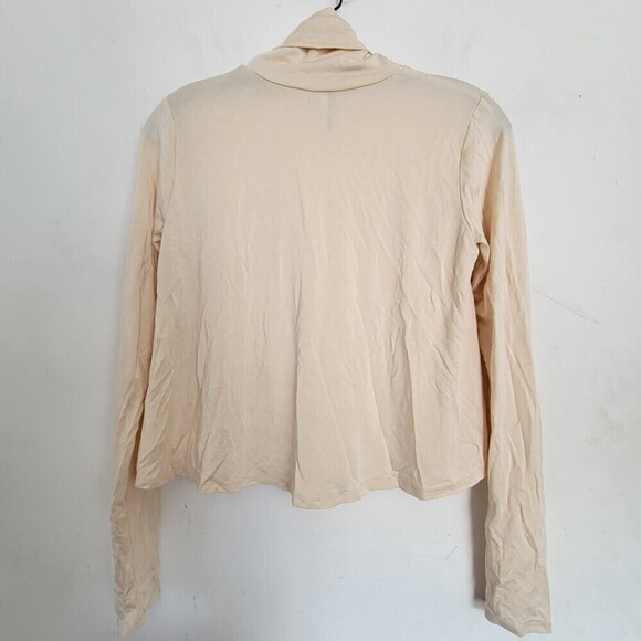 Rachel Pally Beige Cream Tan Turtleneck Modal Long Sleeve Top Size Small - Picture 3 of 11